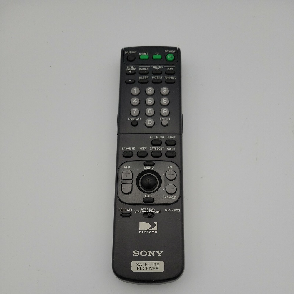 Sony Satellite Receiver DirecTV Remote Control Model RM-Y802 Black Replacement